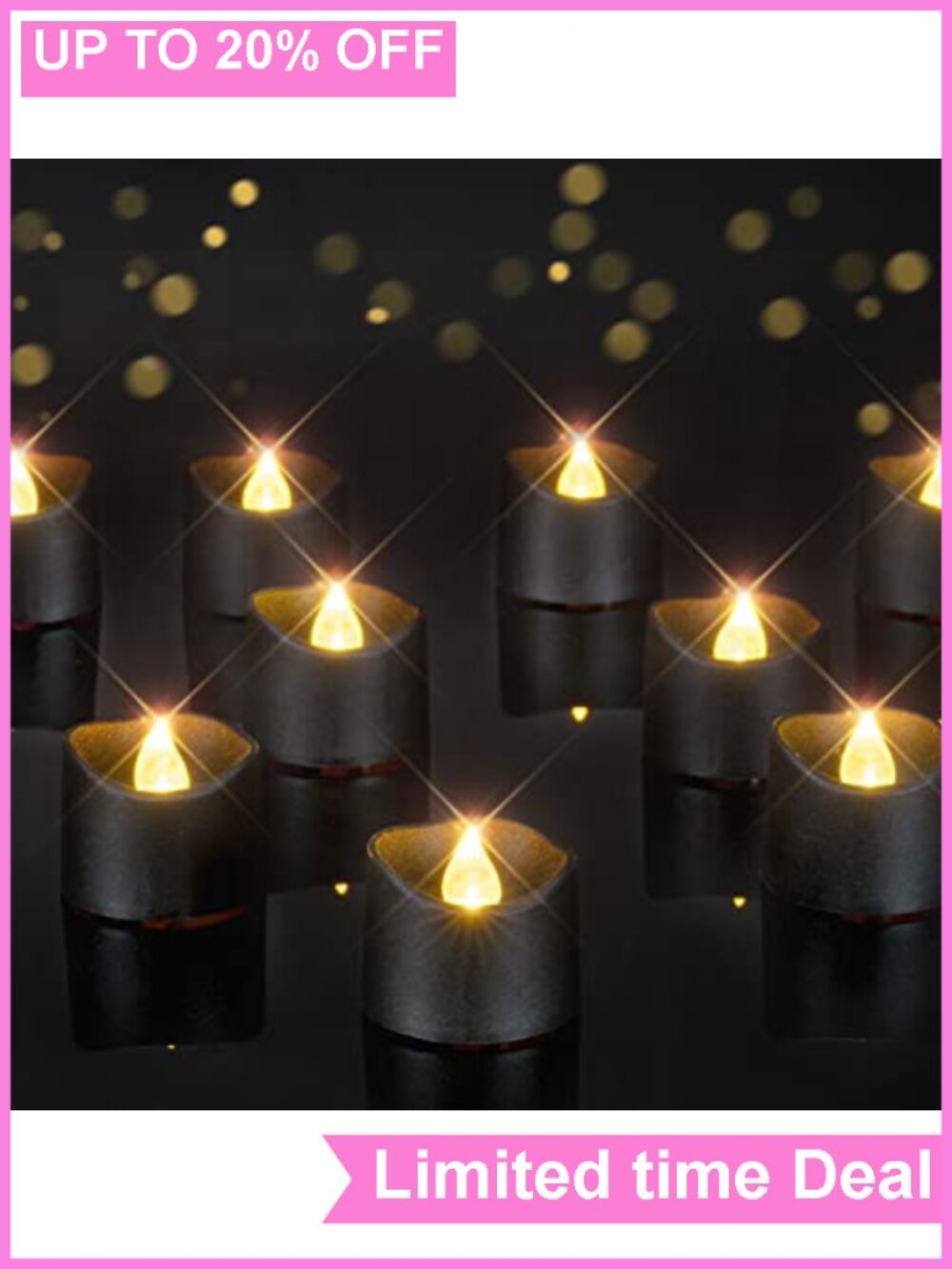 24 Pack Flameless LED Tea Light Candles Battery Operated 200+ Hour